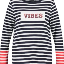 SAMOON Dames Longsleeve Navy - Offwhite Ringel-46 -Pantalonix Verkoopwinkel 1012x1200 4