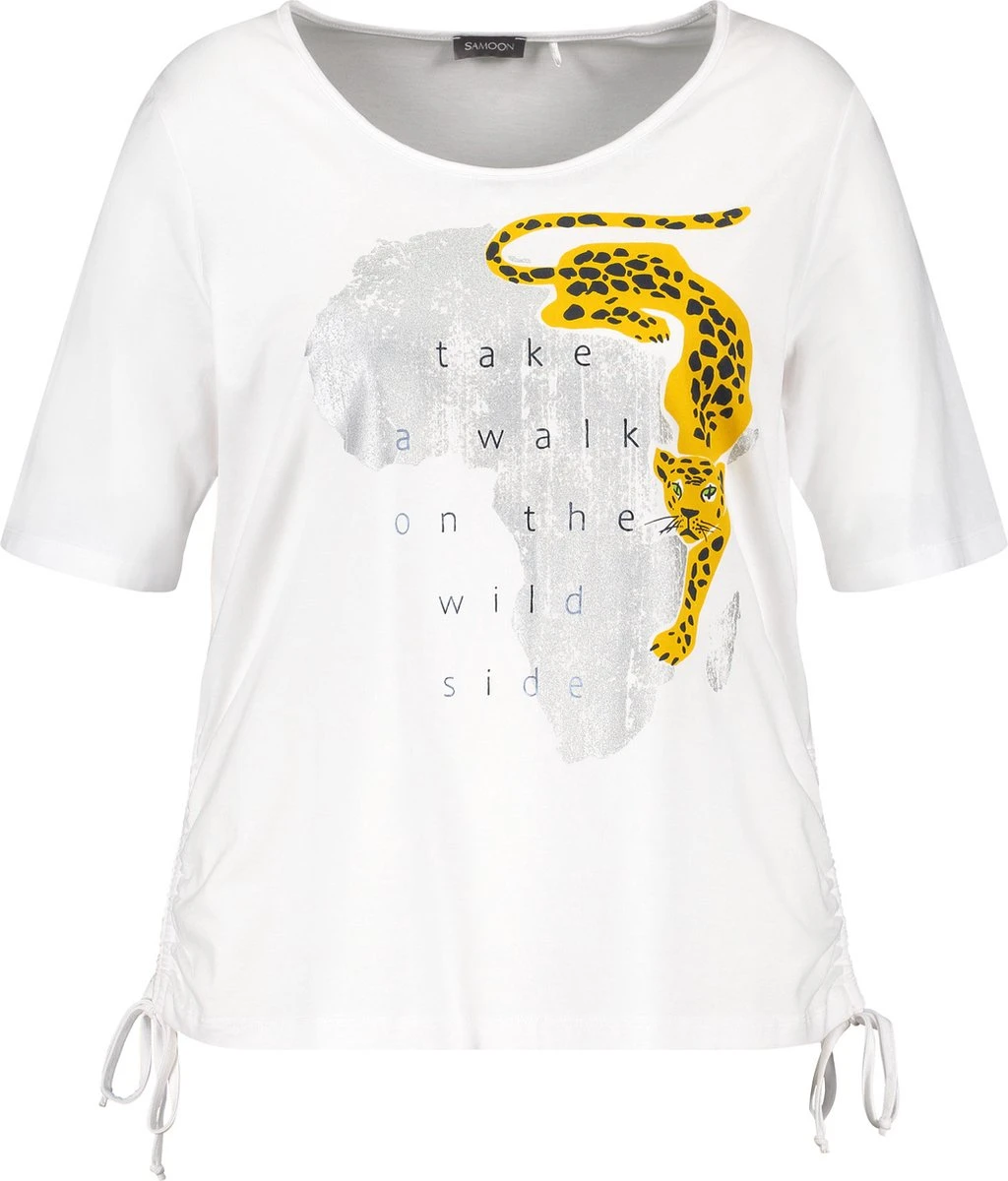 SAMOON Dames T-shirt White Gemustert.-52 6 SAMOON Dames T-shirt White Gemustert.-52 - Afbeelding 4