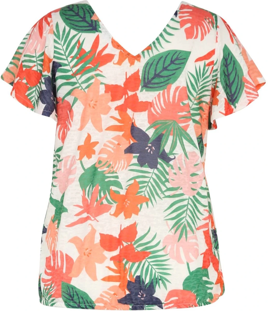 Paprika T-shirt Met Bladmotief 6 Paprika T-shirt Met Bladmotief - Afbeelding 4