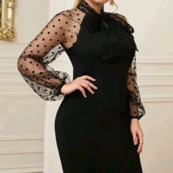 Merkloos Mooie Elegante Sexy Zwarte Jurk Feestjurk Kerst Bruiloft Speciale Gelegenheidsjurk Maat 5XL XXXXXL Eu 50