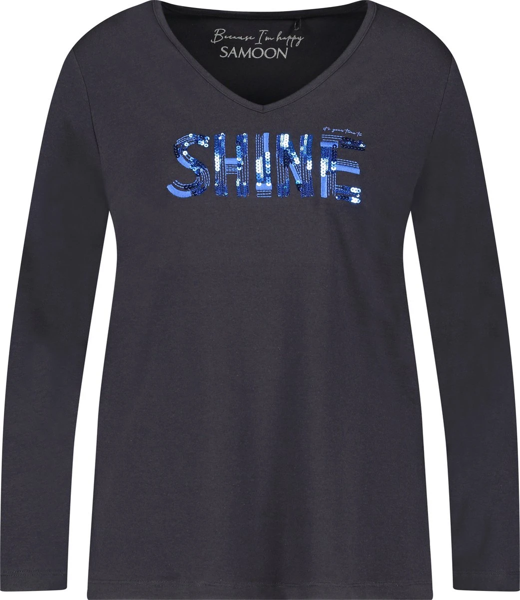 SAMOON Dames Longsleeve Navy Gemustert-52 7 SAMOON Dames Longsleeve Navy Gemustert-52 - Afbeelding 5