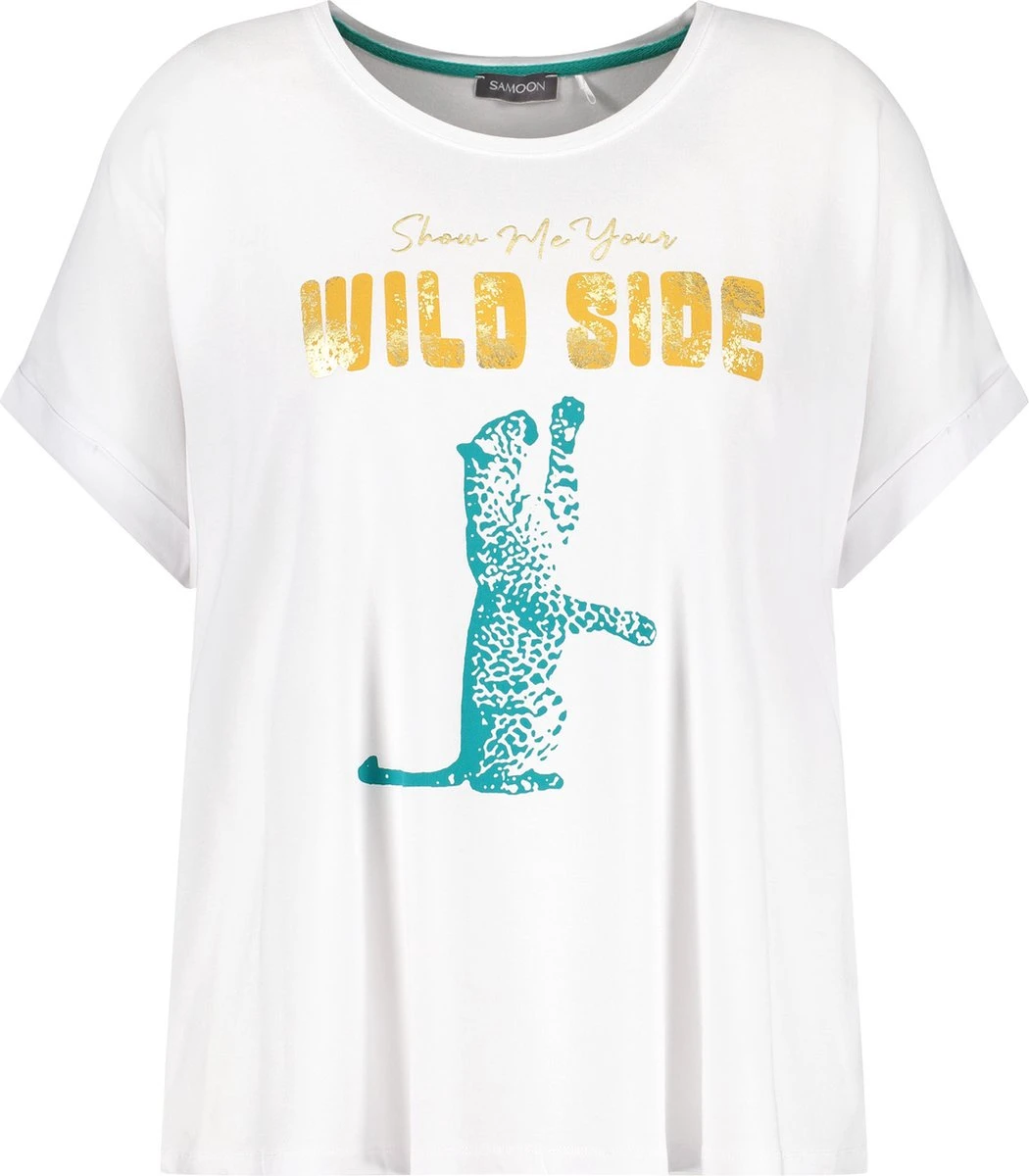 SAMOON Dames T-shirt White Gemustert.-46 7 SAMOON Dames T-shirt White Gemustert.-46 - Afbeelding 5