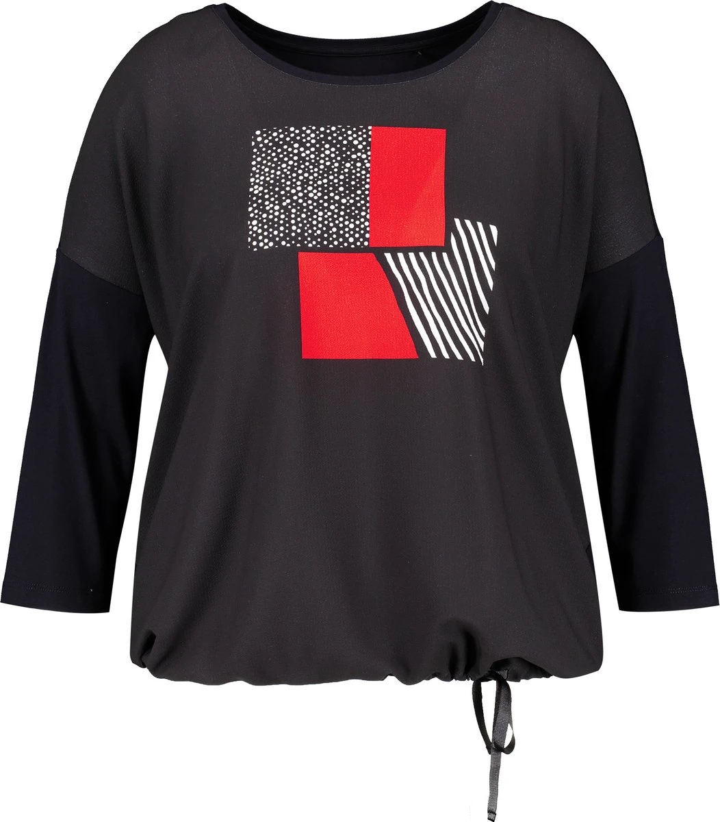 SAMOON Dames Shirt Navy Gemustert-50 7 SAMOON Dames Shirt Navy Gemustert-50 - Afbeelding 5