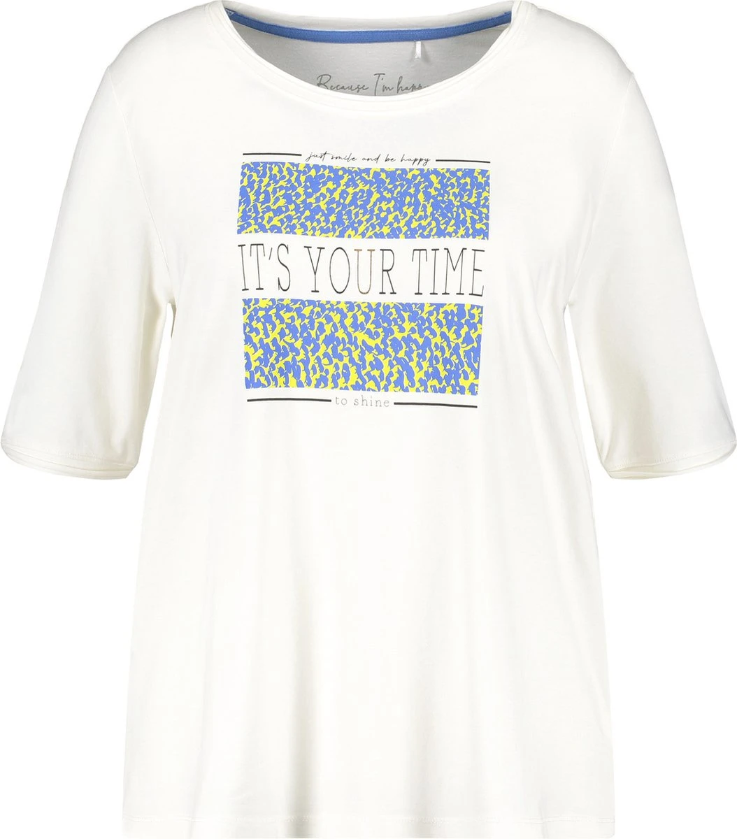 SAMOON Dames T-shirt Offwhite Gemustert-44 5 SAMOON Dames T-shirt Offwhite Gemustert-44 - Afbeelding 3