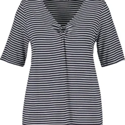 SAMOON Dames T-shirt Navy - Offwhite Ringel-46 -Pantalonix Verkoopwinkel 1063x1200 7