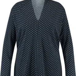 SAMOON Dames Longsleeve Navy Gemustert-50 -Pantalonix Verkoopwinkel 1064x1200 1