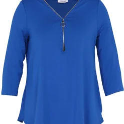 Paprika Effen T-shirt In Viscose Met Rits