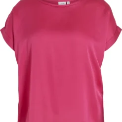 EVOKED VILA VIELLETTE S/S SATIN TOP/SU/CUR - NOOS Dames - Maat 48