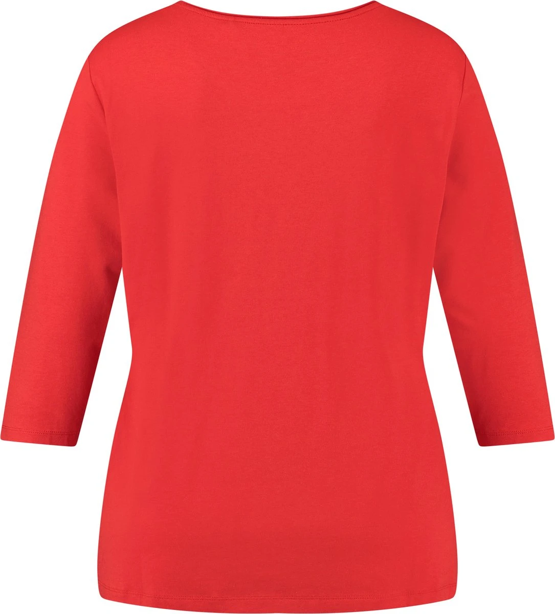 SAMOON Dames Shirt Met 3/4-mouwen Power Red Gemustert-52 7 SAMOON Dames Shirt Met 3/4-mouwen Power Red Gemustert-52 - Afbeelding 5