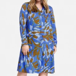 SAMOON Dames Blousejurk Blue Bonnet Gemustert-42 -Pantalonix Verkoopwinkel 1094x1200 3