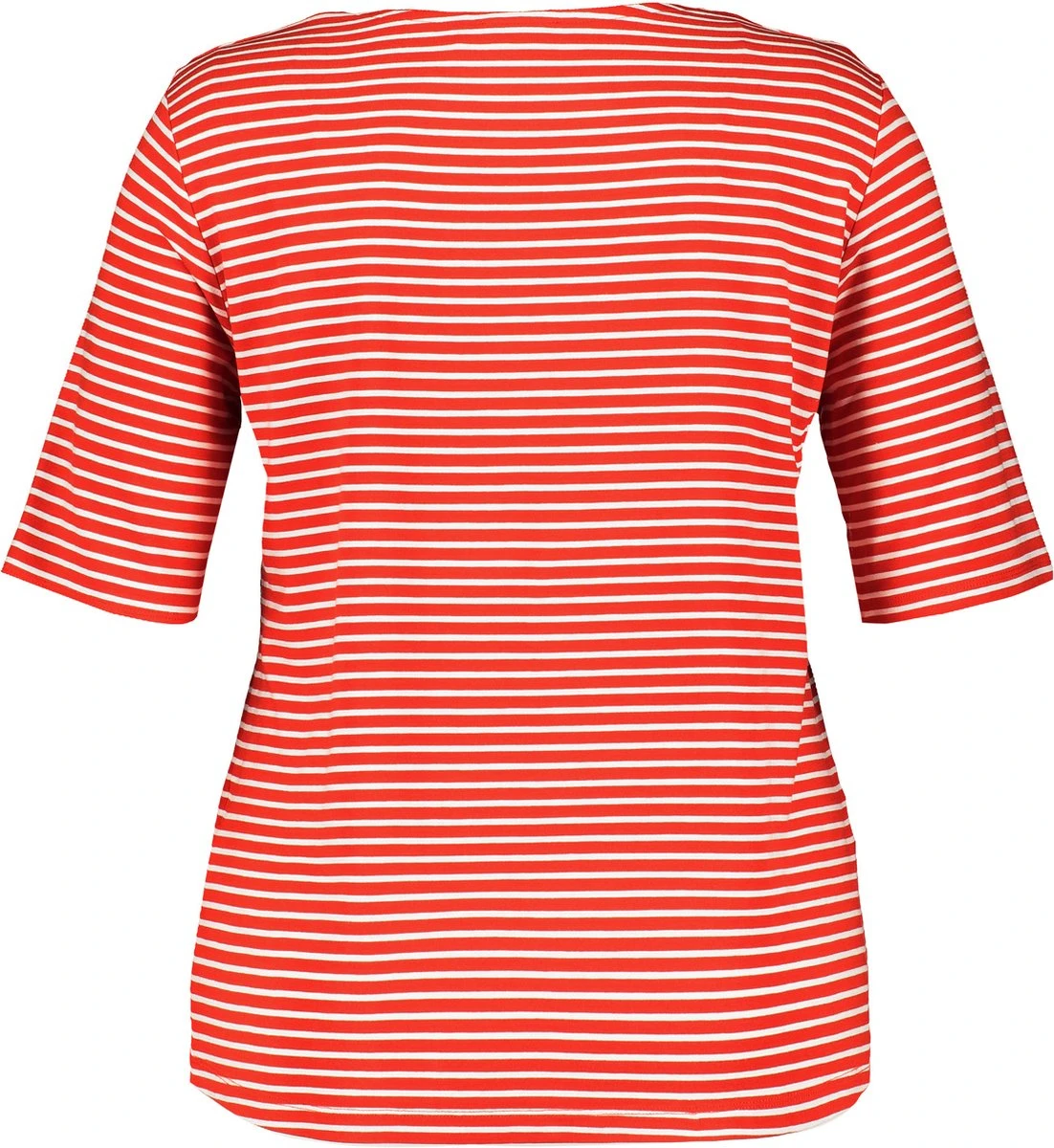 SAMOON Dames T-shirt Power Red - Offwhite Ringel-42 7 SAMOON Dames T-shirt Power Red - Offwhite Ringel-42 - Afbeelding 5