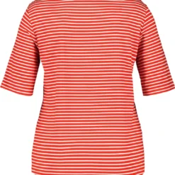 SAMOON Dames T-shirt Power Red - Offwhite Ringel-56 -Pantalonix Verkoopwinkel 1102x1200 2