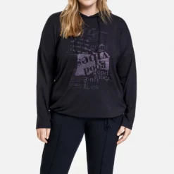 SAMOON Dames Hoodie Navy Gemustert-46 -Pantalonix Verkoopwinkel 1118x1200 6