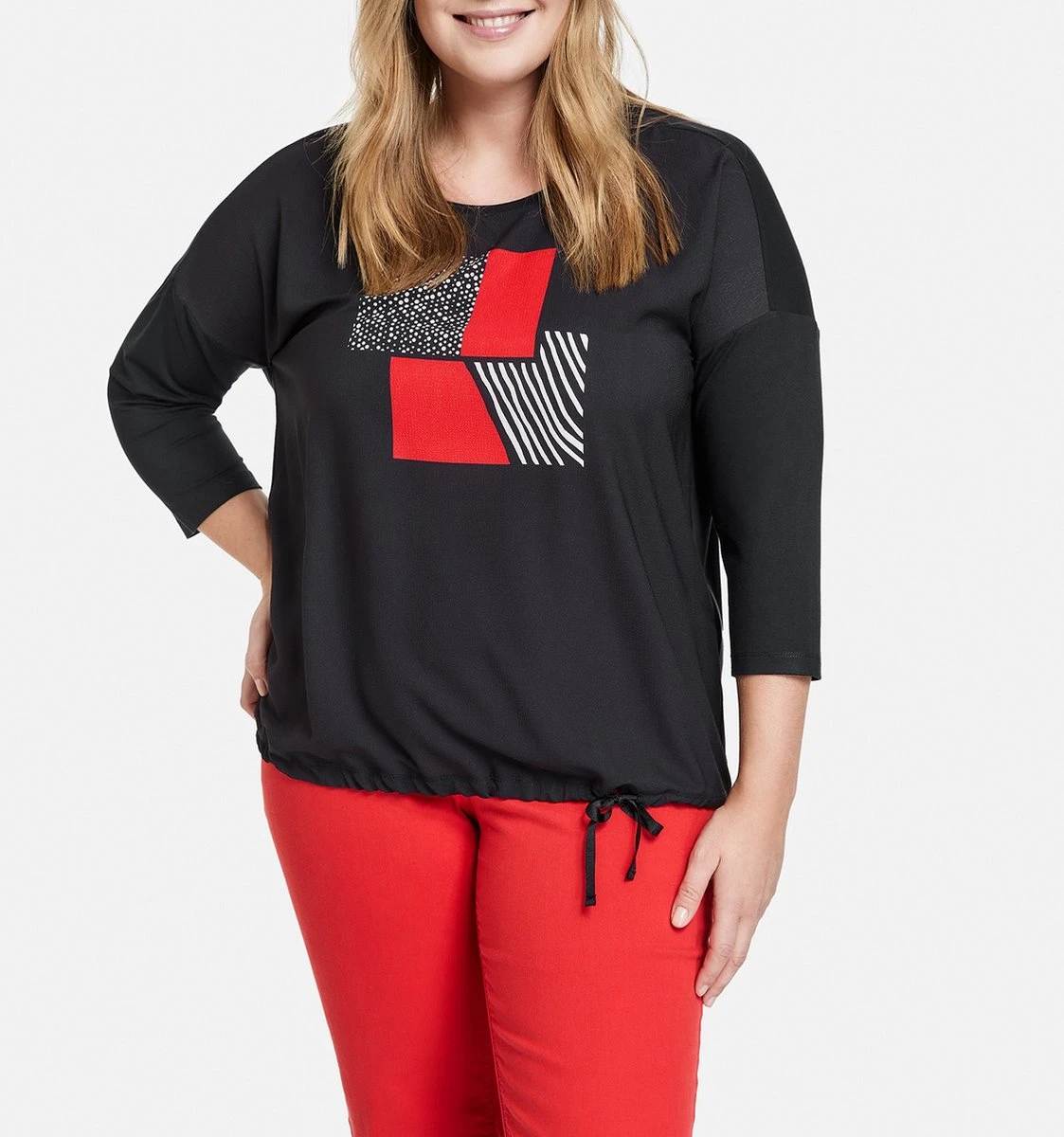 SAMOON Dames Shirt Navy Gemustert-44 4 SAMOON Dames Shirt Navy Gemustert-44 - Afbeelding 2