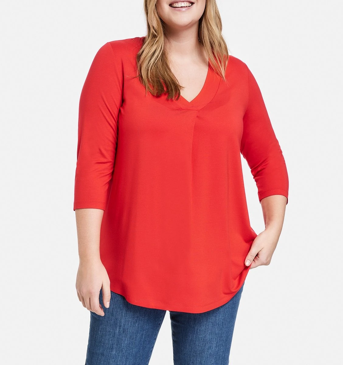 SAMOON Dames Shirt Met 3/4-mouwen Power Red-52 4 SAMOON Dames Shirt Met 3/4-mouwen Power Red-52 - Afbeelding 3