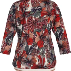 Paprika Gebloemd T-shirt Met Sportband Onderaan -Pantalonix Verkoopwinkel 1143x1200