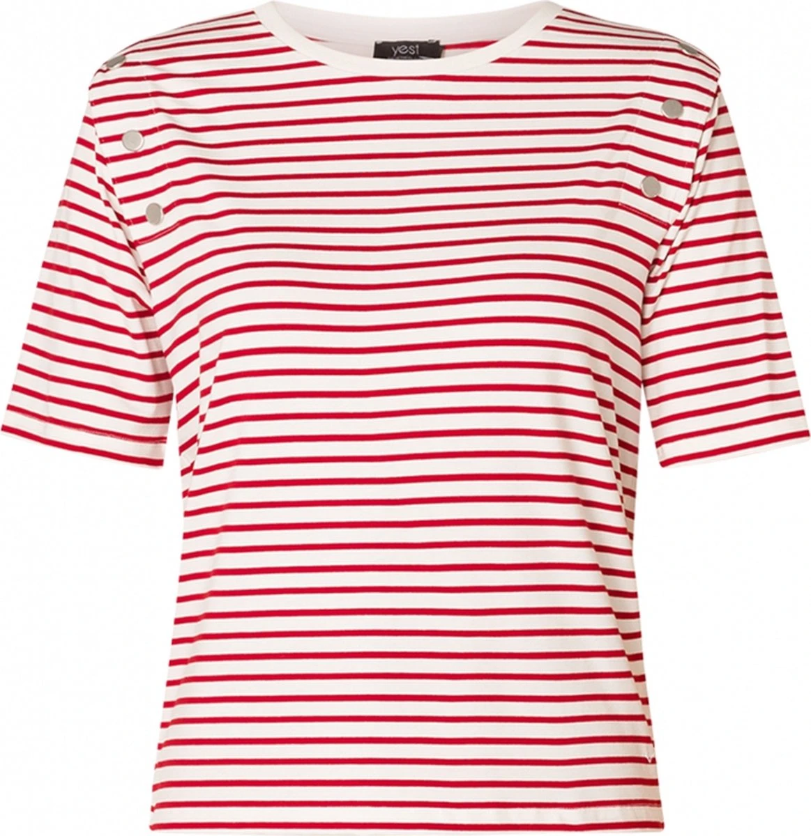 YESTA Hannalore Tops - Hot Red/Ecru - Maat X-0(44) 7 YESTA Hannalore Tops - Hot Red/Ecru - Maat X-0(44) - Afbeelding 5