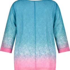 SAMOON Dames Shirt Cyan Gemustert-52 10 SAMOON Dames Shirt Cyan Gemustert-52 -Pantalonix Verkoopwinkel 1164x1200