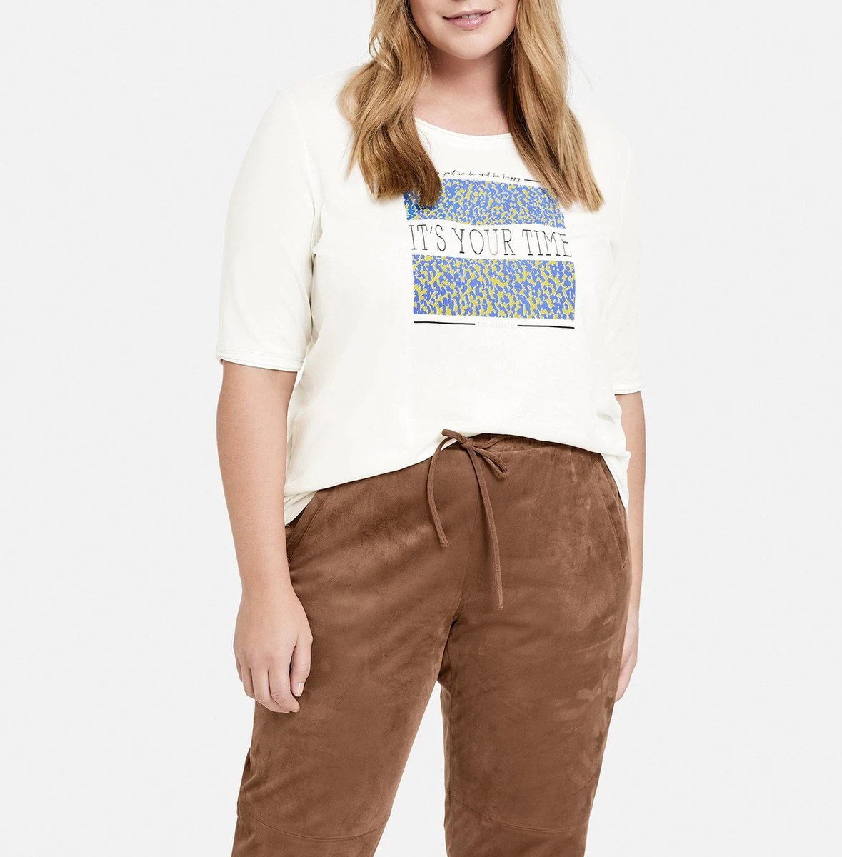 SAMOON Dames T-shirt Offwhite Gemustert-52 4 SAMOON Dames T-shirt Offwhite Gemustert-52 - Afbeelding 2