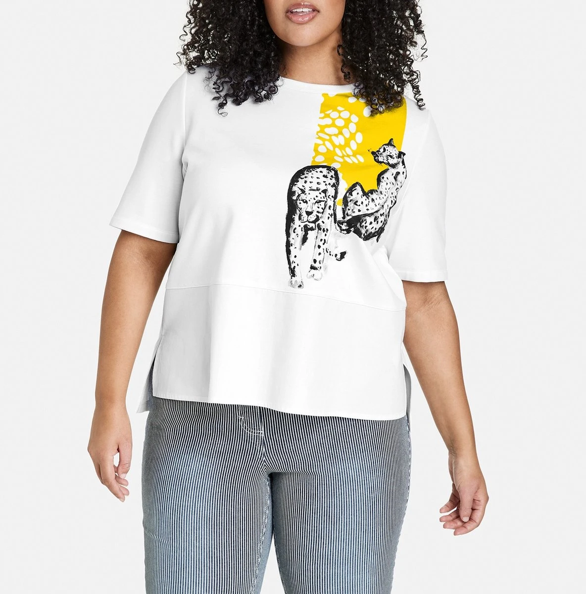 SAMOON Dames Shirt White Gemustert.-46 6 SAMOON Dames Shirt White Gemustert.-46 - Afbeelding 4