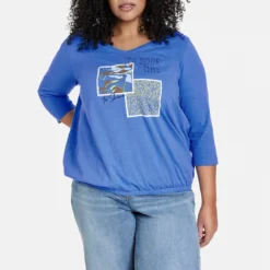 SAMOON Dames Shirt Met 3/4-mouwen Blue Bonnet Gemustert-56 13 SAMOON Dames Shirt Met 3/4-mouwen Blue Bonnet Gemustert-56 -Pantalonix Verkoopwinkel 1198x1200