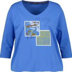 SAMOON Dames Shirt Met 3/4-mouwen Blue Bonnet Gemustert-56 12 SAMOON Dames Shirt Met 3/4-mouwen Blue Bonnet Gemustert-56 -Pantalonix Verkoopwinkel 1200x1184