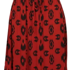 Paprika Lange Jurk In Viscose Met Etnische Print
