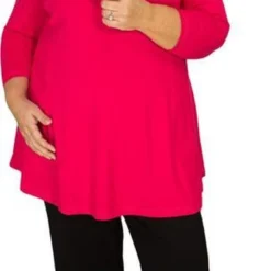 Zazou-shirt-A-lijn-driekwart-mouw-fuchsia -Pantalonix Verkoopwinkel 476x1200