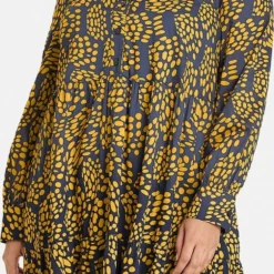 SAMOON Dames Jurk Met A-lijn Mood Blue Gemustert-46