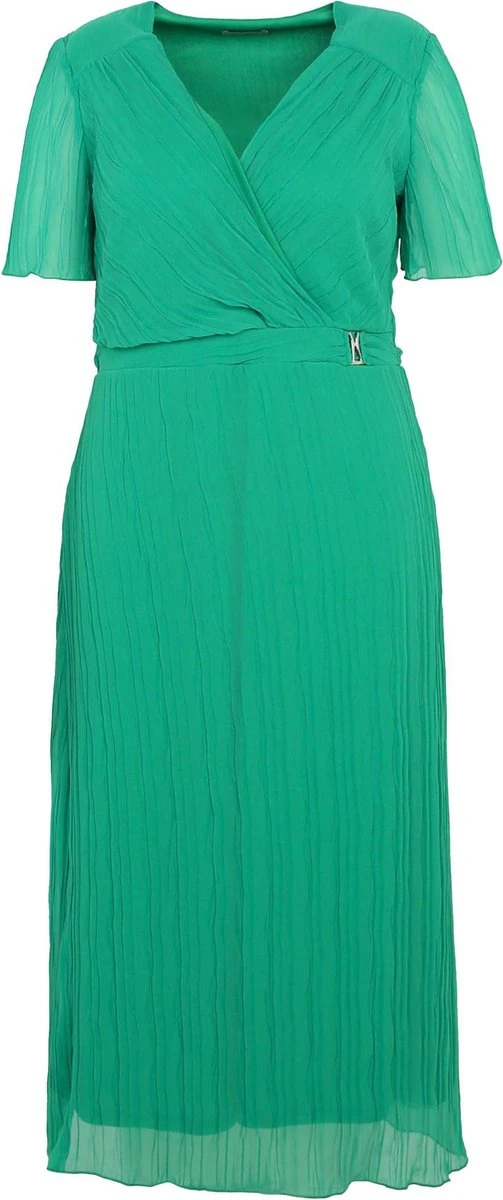 Promiss Halflange, Effen Plisséjurk Met Wikkelkraag En Juweelriem 9 Promiss Halflange, Effen Plisséjurk Met Wikkelkraag En Juweelriem - Afbeelding 7