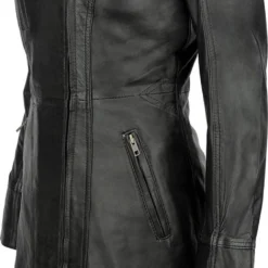 Urban 5884® - Janice - Dames - Lange Leren Jas - Lamsleer - Schuine Ritssluiting - Zwart - Maat 4XL -Pantalonix Verkoopwinkel 506x1200 4