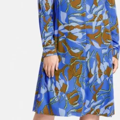 SAMOON Dames Blousejurk Blue Bonnet Gemustert-52 -Pantalonix Verkoopwinkel 508x1200