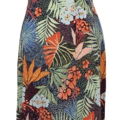 Paprika Lange Wikkeljurk Met Hawai Print -Pantalonix Verkoopwinkel 519x1200