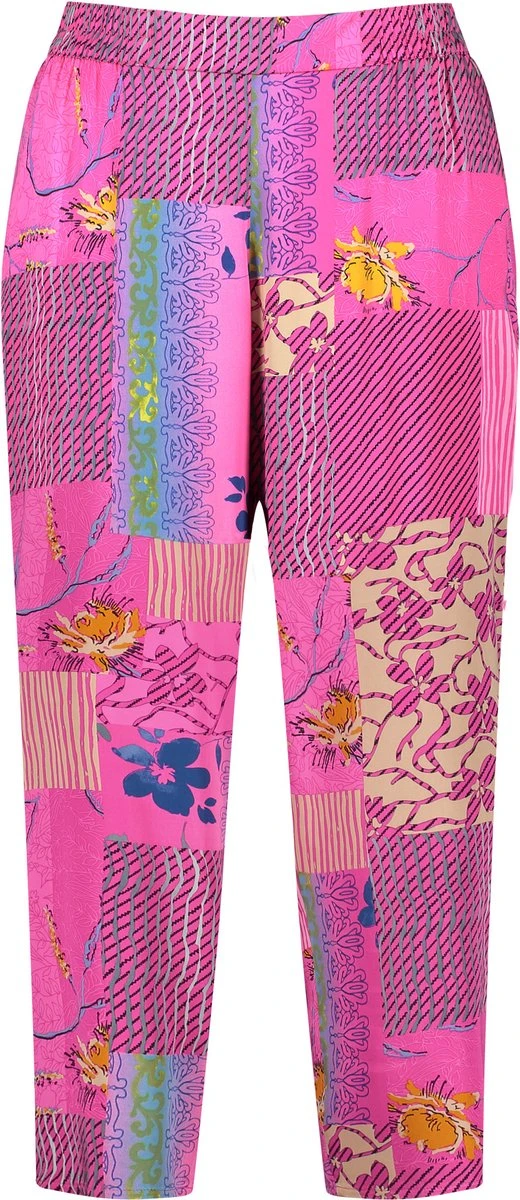 SAMOON Dames 3/4-broek Lotta Light Magenta Gemustert-42 3 SAMOON Dames 3/4-broek Lotta Light Magenta Gemustert-42