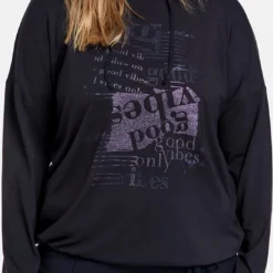 SAMOON Dames Hoodie Navy Gemustert-56