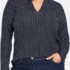 SAMOON Dames Longsleeve Navy Gemustert-44 -Pantalonix Verkoopwinkel 562x1200 1