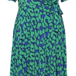 Promiss Halflange Wikkeljurk Met Dierenhuidmotief