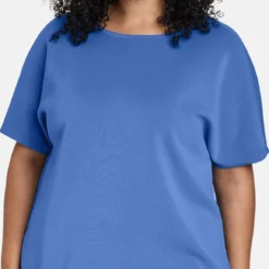 SAMOON Dames Shirt Met Korte Mouwen Blue Bonnet-46 -Pantalonix Verkoopwinkel 579x1200 1