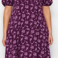 Trendyol Vrouwen Gepofte/ruche Mouw Vierkante Kraag A-lijn Grote Maten Jurk -Pantalonix Verkoopwinkel 585x1200