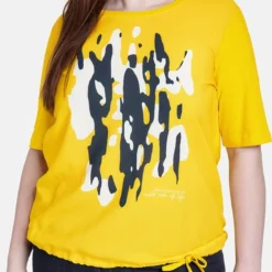 SAMOON Dames Shirt Met Halflange Mouwen Light Sun Gemustert-48