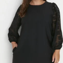 Trendyol Vrouwen Ballon Mouw Ronde Hals A-lijn Plus Size Jurk 17 Trendyol Vrouwen Ballon Mouw Ronde Hals A-lijn Plus Size Jurk -Pantalonix Verkoopwinkel 624x1200 4