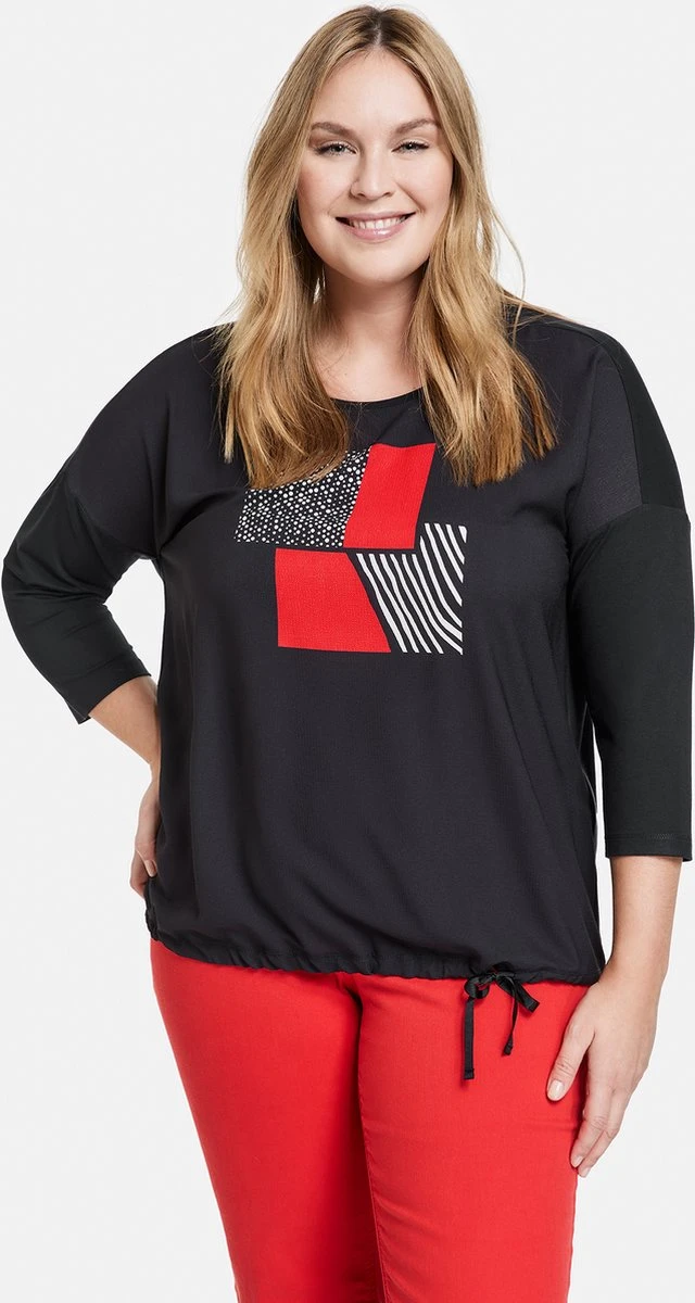 SAMOON Dames Shirt Navy Gemustert-42 3 SAMOON Dames Shirt Navy Gemustert-42