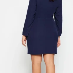 Trendyol Vrouwen Ballon Mouw Staande Kraag Bodycon Plus Size Jurk -Pantalonix Verkoopwinkel 641x1200