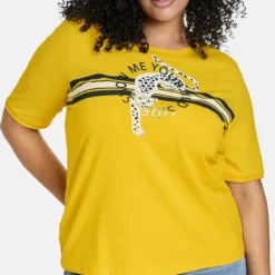 SAMOON Dames T-shirt Light Sun Gemustert-52