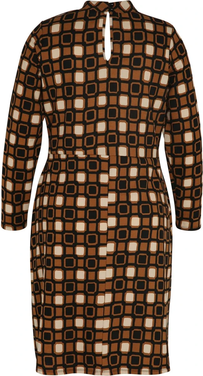 Paprika Korte Jurk In Crêpe Met Grafisch Motief 10 Paprika Korte Jurk In Crêpe Met Grafisch Motief - Afbeelding 8