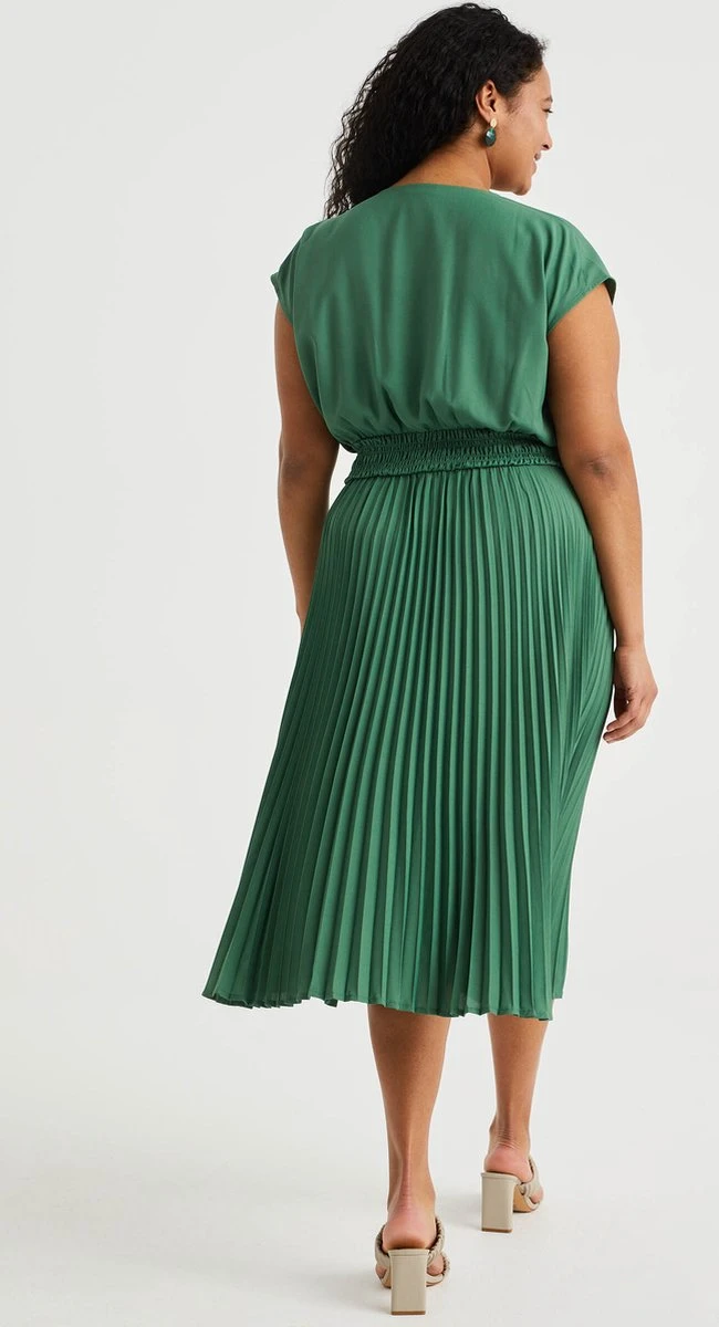 WE Fashion Dames Plissé Jurk - Curve 6 WE Fashion Dames Plissé Jurk - Curve - Afbeelding 4