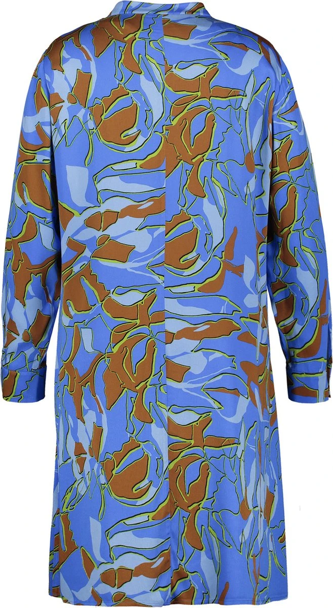 SAMOON Dames Blousejurk Blue Bonnet Gemustert-44 5 SAMOON Dames Blousejurk Blue Bonnet Gemustert-44 - Afbeelding 3