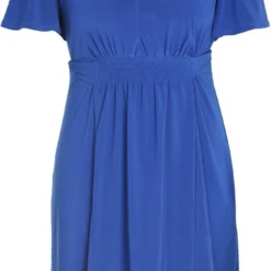 Paprika Korte, Effen Bow Jurk Met Smokwerk Op De Taille -Pantalonix Verkoopwinkel 673x1200