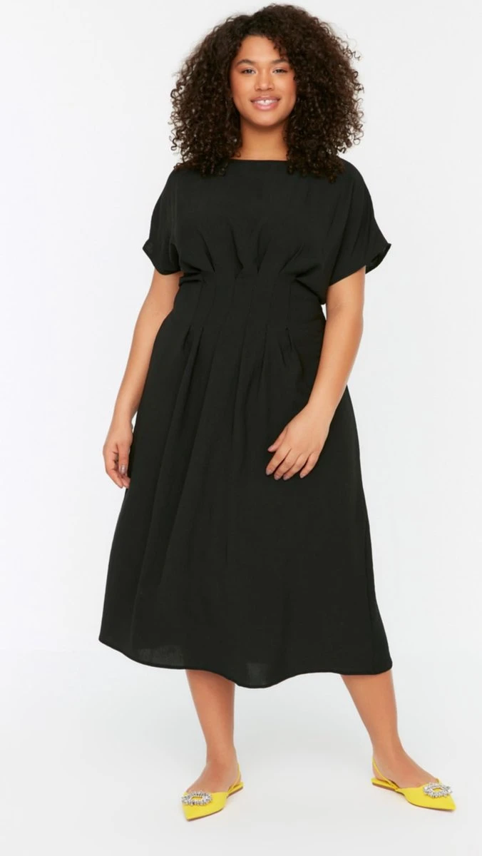 Trendyol Vrouwen Standaard Mouw Ronde Hals Basis Grote Maten Jurk 8 Trendyol Vrouwen Standaard Mouw Ronde Hals Basis Grote Maten Jurk - Afbeelding 6