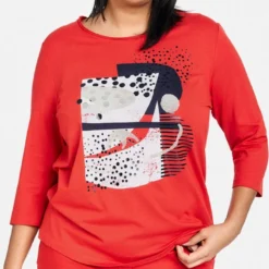 SAMOON Dames Shirt Met 3/4-mouwen Power Red Gemustert-44 10 SAMOON Dames Shirt Met 3/4-mouwen Power Red Gemustert-44 -Pantalonix Verkoopwinkel 695x1200